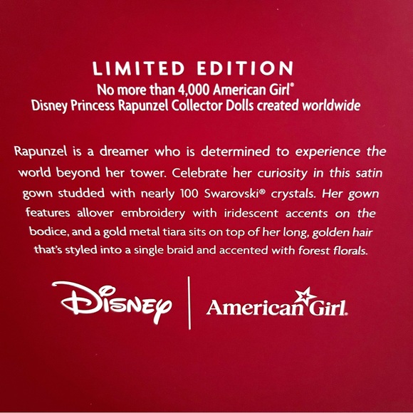 American Girl Disney Limited Edition Collector Series Rapunzel Doll - Picture 11 of 11